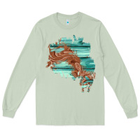 Matcha wood leather patch Long Sleeve Tee - AdoDesignShop