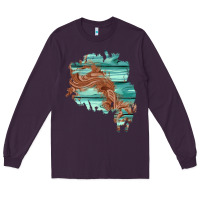 Plum wood leather patch Long Sleeve Tee - AdoDesignShop