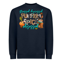 Navy stressed depressed pumpkin spice obsessed Heavyweight Sweatshirt - AdoDesignShop