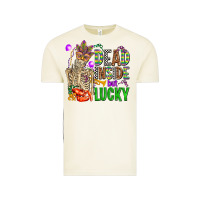 Vintage Arctic mardi gras dead inside but lucky  with skeleton Vintage Tee - AdoDesignShop