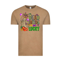 Vintage Coffee mardi gras dead inside but lucky  with skeleton Vintage Tee - AdoDesignShop