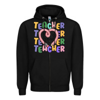 Black teacher and pencil heart Zipper Hoodie - MaliasSmallBusiness