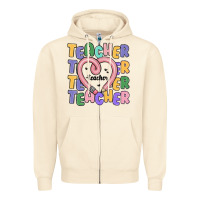 Sandshell teacher and pencil heart Zipper Hoodie - MaliasSmallBusiness