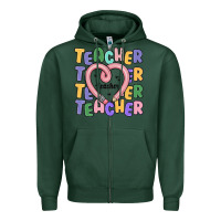 Teacher And Pencil Heart Zipper Hoodie | Teevron