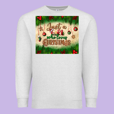 Just A Girl Who Loves Christmas Tumbler Premium Sweatshirt Designed By Bundleandbundleshop