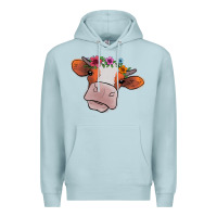 Blue Mist Cow With Flowers Premium Hoodie - Bettercallsaul