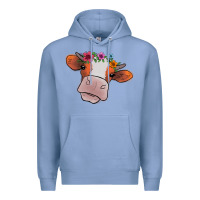 Colony Blue Cow With Flowers Premium Hoodie - Bettercallsaul