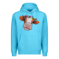 Ocean Blue Cow With Flowers Premium Hoodie - Bettercallsaul