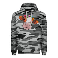 Slate Camo Cow With Flowers Premium Hoodie - Bettercallsaul