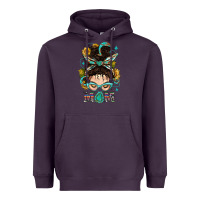 Plum Western Messy Bun Mom With Sunflower Heavyweight Hoodie - BundleAndBundleShop