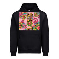 Black peace love hippie daisy Urban Hoodie - TumblerDesignByShophia