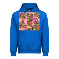 Cobalt peace love hippie daisy Urban Hoodie - TumblerDesignByShophia