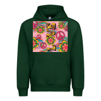 Forest Green peace love hippie daisy Urban Hoodie - TumblerDesignByShophia