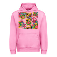 Fuchsia Pink peace love hippie daisy Urban Hoodie - TumblerDesignByShophia