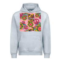 Heather Grey peace love hippie daisy Urban Hoodie - TumblerDesignByShophia