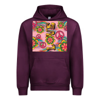 Mauve Wine peace love hippie daisy Urban Hoodie - TumblerDesignByShophia