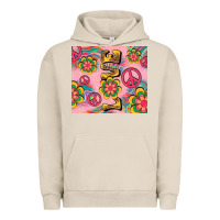 Pigment French Oak peace love hippie daisy Urban Hoodie - TumblerDesignByShophia