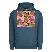 Pigment Midnight Navy peace love hippie daisy Urban Hoodie - TumblerDesignByShophia
