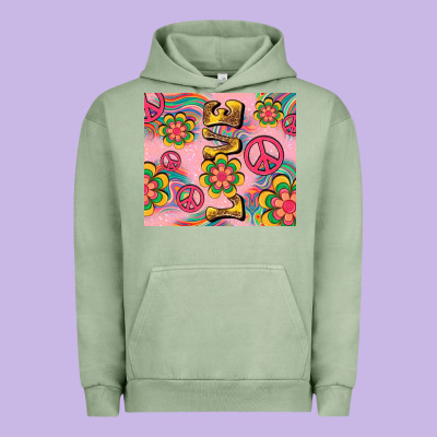 Peace Love Hippie Daisy Urban Hoodie Designed By Tumblerdesignbyshophia
