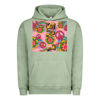 Pigment Oil Green peace love hippie daisy Urban Hoodie - TumblerDesignByShophia