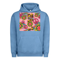 Pigment Pebble Blue peace love hippie daisy Urban Hoodie - TumblerDesignByShophia