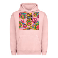 Pigment Salmon peace love hippie daisy Urban Hoodie - TumblerDesignByShophia