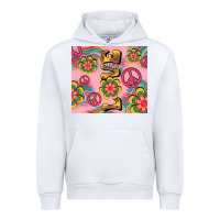 White peace love hippie daisy Urban Hoodie - TumblerDesignByShophia