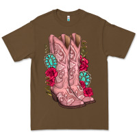 Cacao floral cowgirl boots Premium Tee - texasbilliewilder