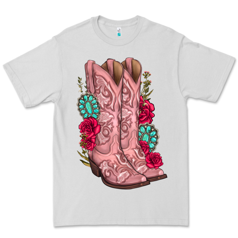 Floral Cowgirl Boots Premium Tee by texasbilliewilder | Teevron