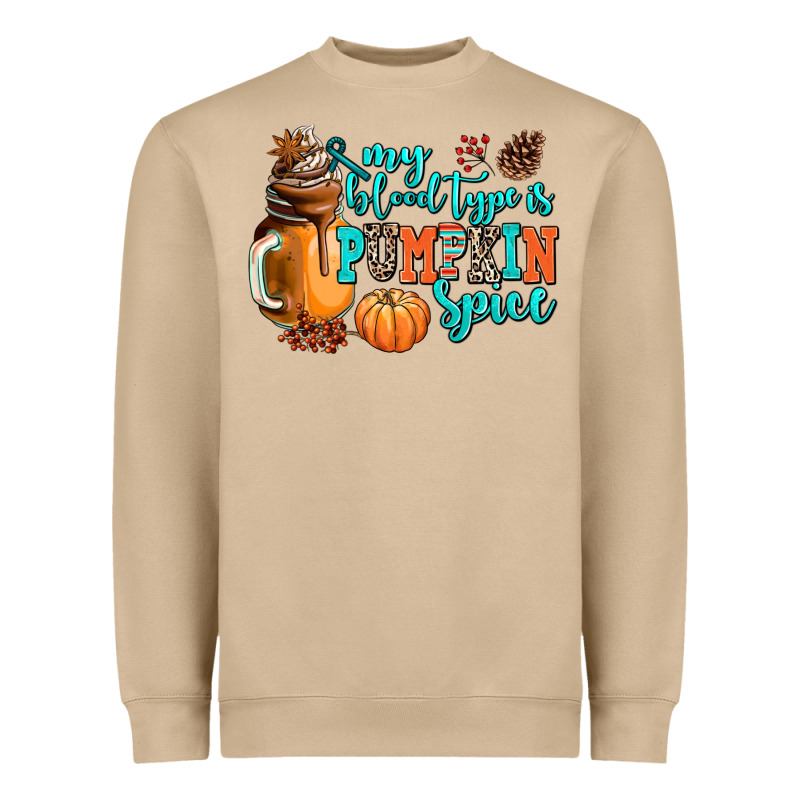 My Blood Type Is Pumpkin Spice Heavyweight Sweatshirt by AdoDesignShop | Teevron