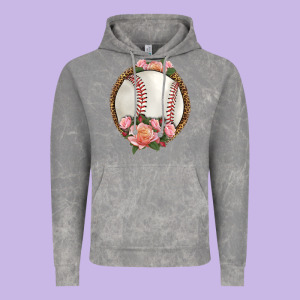 Western Baseball With Roses Vintage Hoodie Designed By Hra Design Shop