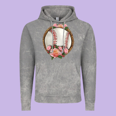 Western Baseball With Roses Vintage Hoodie Designed By Hra Design Shop