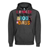Charcoal Heather i danced my way through 100 days Zipper Hoodie - MaliasSmallBusiness