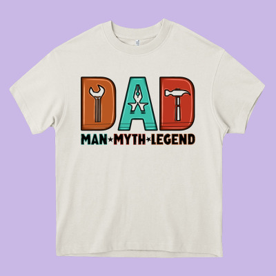 Dad Man Myth Legend Heavy Core Tee Designed By Artiststas