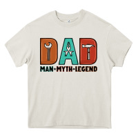 Cream dad man myth legend Heavy Core Tee - Artiststas