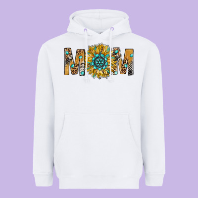 Western Mom With Gemstone And Sunflower Heavyweight Hoodie Designed By Bundleandbundleshop