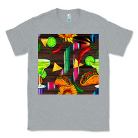 Heather Grey margarita and taco seamless pattern Classic Tee - BundleAndBundleShop