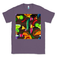 Lavender margarita and taco seamless pattern Classic Tee - BundleAndBundleShop