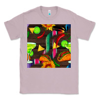 Lilac margarita and taco seamless pattern Classic Tee - BundleAndBundleShop