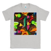 Moon Dust margarita and taco seamless pattern Classic Tee - BundleAndBundleShop