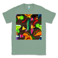 Sage margarita and taco seamless pattern Classic Tee - BundleAndBundleShop
