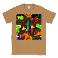 Toasted Coconut margarita and taco seamless pattern Classic Tee - BundleAndBundleShop