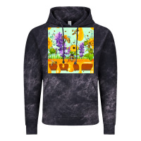 Cloud Black honeydrip bee lavender daisy sunflower seamless pa Vintage Hoodie - FaDigitalArtStudio