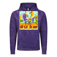 Cloud Purple honeydrip bee lavender daisy sunflower seamless pa Vintage Hoodie - FaDigitalArtStudio