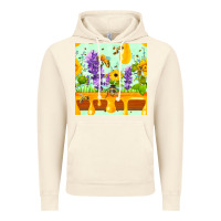 Vintage Artic honeydrip bee lavender daisy sunflower seamless pa Vintage Hoodie - FaDigitalArtStudio