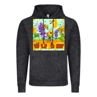 Honeydrip Bee Lavender Daisy Sunflower Seamless Pa Vintage Hoodie | Teevron