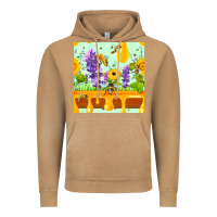 Vintage Camel honeydrip bee lavender daisy sunflower seamless pa Vintage Hoodie - FaDigitalArtStudio