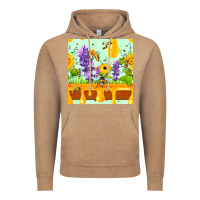 Vintage Coffee honeydrip bee lavender daisy sunflower seamless pa Vintage Hoodie - FaDigitalArtStudio