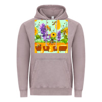 Vintage Zinc honeydrip bee lavender daisy sunflower seamless pa Vintage Hoodie - FaDigitalArtStudio