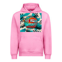Fuchsia Pink hot mess boy mama with fire Urban Hoodie - TumblerDesignByShophia